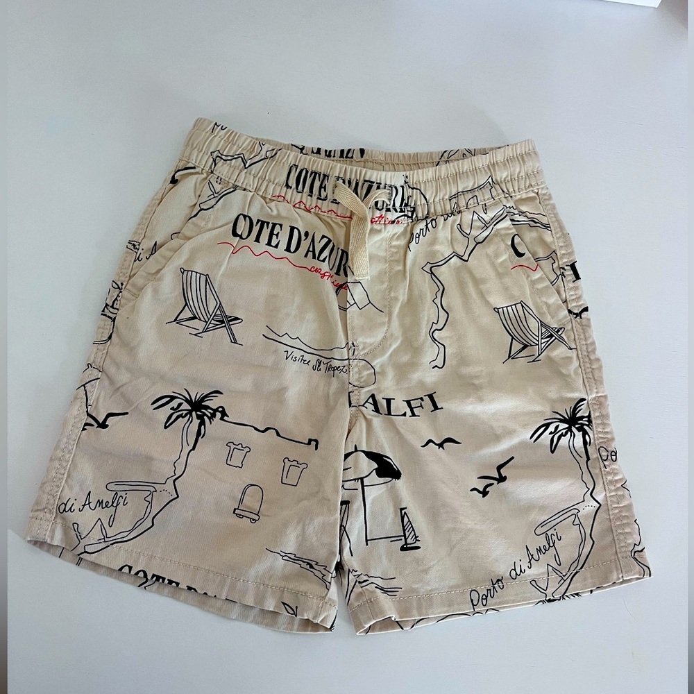 Boy’s Beige Graphic Shorts